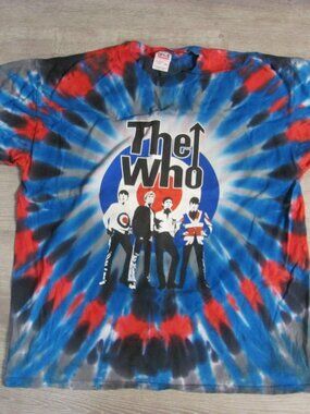 The Who Band Concert T Shirt Tie Dye Vintage Size XL Anvil Brand